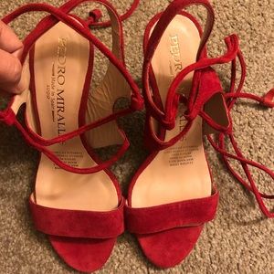 Pedro Miralles Red Suede Sandals